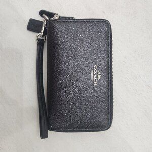 Coach Black Glitter Wristlet
